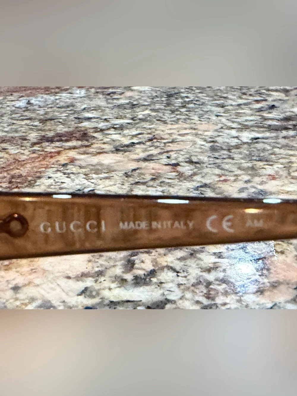 Gucci Transparent Brown Horsebit Rectangle Glasses-NO LENSES
